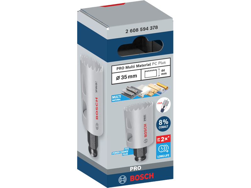 Žaga za izrezovanje lukenj PRO Multi Material PC Plus, 35mm, 2608594378